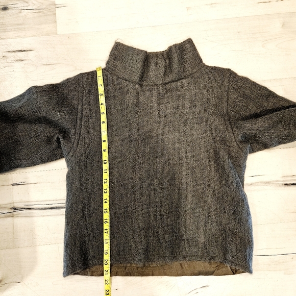 Agnès b Paris Archive Mohair Wool Funnel Neck Knit Jacket Made in France - Picture 5 of 5